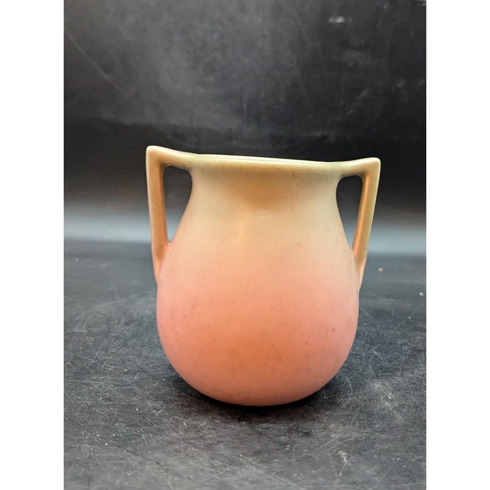 Vintage Rookwood c1930 XXX Art Pottery Mauve Pink 2 Handled Art Deco Vase #63
